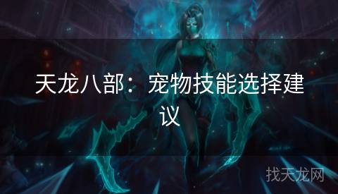 天龙八部：宠物技能选择建议