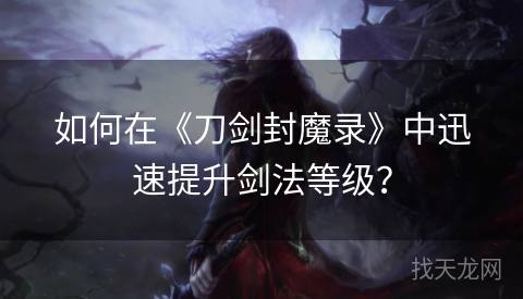 如何在《刀剑封魔录》中迅速提升剑法等级？