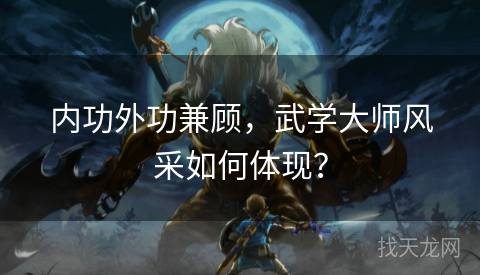 内功外功兼顾，武学大师风采如何体现？